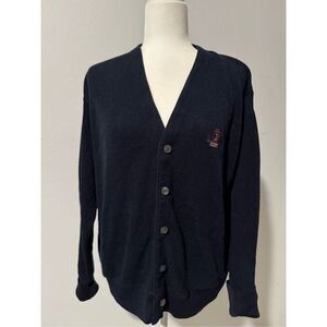 Izod Locast vintage blue sweater cardigan L